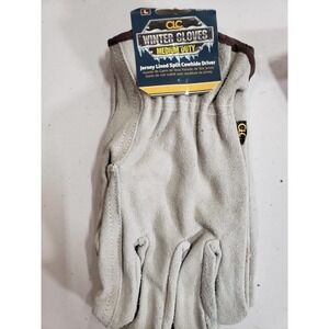 CLC Palm Gloves Mens Medium Gray Jersey Lined Split Grade Cowhide Wintergear NWT